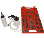 Zestaw do wciskania wyciskania tłoczków hamulcowych 21 el. B1013A + odpowietrznik+ urządzenie do odpowietrzania wysysarka