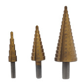 Wiertła stopniowe wiertło rozwiertak 3szt 4-32mm choinkowe stożkowe zestaw wierteł    Stufenbohrer im Koffer HSSTiN   LARGE HSS STEP DRILL MF03432 zestaw wierteł stopniowych stożkowych