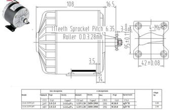 SILNIK ELEKTRYCZNY 36V 250W SILNIK 1016 zdjęcie nr 8