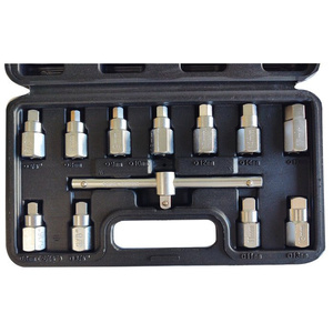 Klucze do korków do oleju 12 cz. zestaw kluczy samochodowe Set Combination Socket Wrench Tools Set 1/2"&1/4" 12 elementów C1006 LT-A1151 1001C YC-02037 zdjęcie nr 14