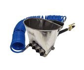 Tynkownica pneumatyczna do ścian z metalowymi dyszami model 011DA agregat + Waż do kompresora 20mb PE 8x12 węże pneumatyczne przewód spiralny 20m + Króciec szybkozłączka z gwintem wewnętrznym GW 1/2"