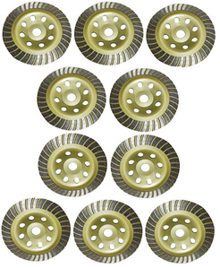 Zestaw 10 sztuk tarcz tarcza diamentowa garnkowa 125x22,2 turbo Tz-3 diament 3mm AJM Tools głowica do szlifowania betonu zdjęcie nr 1