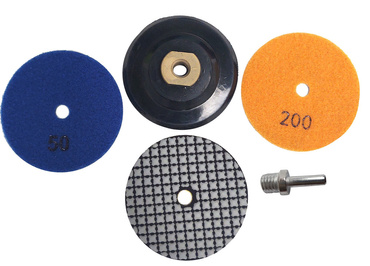 Zestaw 3 sztuk tarcza diamentowa rzepik na sucho 100mm gr 50/100/200 szare 3szt zestaw + dysk twardy 100mm M14 + trzpień M14 zdjęcie nr 2