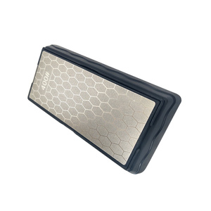 Osełka dwustronna do noży kamień szlifierski ostrzenia ostrzałka 2 gradacje ostrzałka diamentowa + pasek skórzany skóra ekologicczna ostrzenia wygładzania zdjęcie nr 6