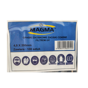 Opaski zaciskowe zaciski czarne 4,8 x 200 mm 4,8x200 z filtrem UV 100szt zdjęcie nr 4