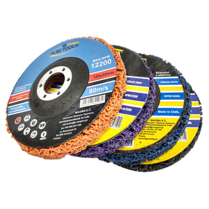 Zestaw ściernic tarcz tarcze do szlifowania metalu stali z włókniną czarna pomarańczowa fioletowa niebieska 125 dysk krążek do usuwania rdzy farby włosy murzyna BRICK METAL WOOD zdjęcie nr 4