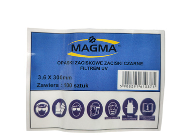 Opaski zaciskowe zaciski czarne 3,6 x 300 mm 3,6x300 z filtrem UV 100szt zdjęcie nr 3