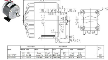 Silnik elektryczny 36V 300W nowy 300 W zdjęcie nr 2