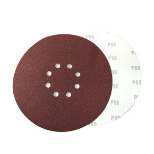 Krążki ścierne 225mm papier na rzep gr. 120 z otworami 100 szt ścierny krążek samoprzylepne  zdjęcie nr 1