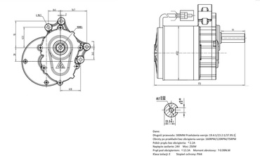 Silnik DC z przekładnią 24V 250W 1016WZ do wózków inwalidzkich elektrycznych motoreduktor PMDC 120RPM 1016LZ zdjęcie nr 8