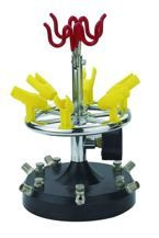 Stojak do aerograf pistolet lakierniczy rozdzielacz z manometrem karuzela statyw do aerografów 3 w 1