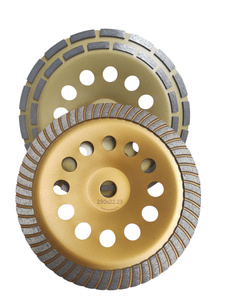 Zestaw tarcz diamentowych garnkowych 230 x 22,2 dwurzędowa i turbo DCWD / DCWT 230x22 segmentowa głowica do szlifowania betonu zdjęcie nr 3