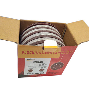 Krążki ścierne 180 mm papier na rzep gr. 60 z otworami 10 szt ścierny krążek samoprzylepne otwory 110mm zdjęcie nr 8