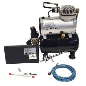 Kompresor z butlą + aerograf AB180 zestaw malarski 2 dysze aerograf cukierniczy aerografy cukiernicze AB-180 zdjęcie nr 8