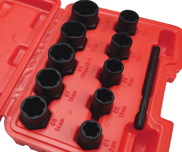 Zestaw nasadek do odkręcania zniszczonych śrub 11szt 9-19mm zdjęcie nr 5