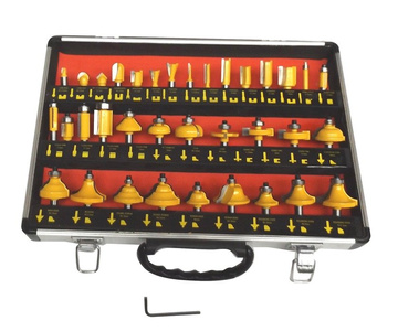 Zestaw frezów do drewna 35 el. trzpień 8mm frez Oberfräsen-Satz 35-tlg. im Koffer Tooling Wood 35 items zdjęcie nr 5