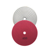 Tarcza diamentowa rzepik na mokro 125 mm gr 400 biały szlifowania gres gresu kamień granit poler polerowania polerska fazowania P 400 G400 #400