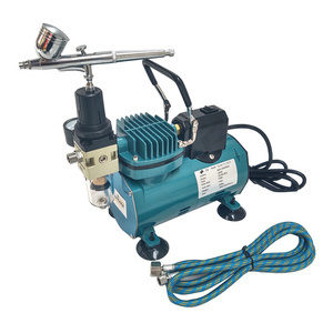 Aerograf AB-130 0,2 + mini kompresor z wentylatorem niebieski TC-20CF areograf malarski do malowania AB130 AB 130 zdjęcie nr 3