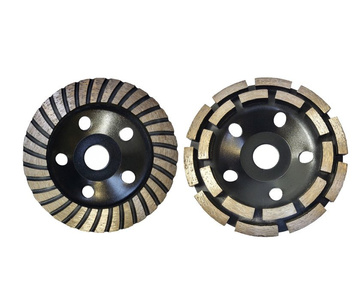 Zestaw tarcza diamentowa garnkowa MAGMA 125x22 segmentowa PREMIUM MPDR125 czarna wysokość diamentu 5mm + tarcza diamentowa garnkowa MAGMA 125x22 turbo PREMIUM MPTR125 czarna wysokość diamentu 7mm głowica do szlifowania betonu zdjęcie nr 1
