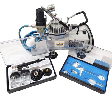 Zestaw do aerografi kompresor TC20 bez butli + AB-130K + AB-138 + Stojak + Zbiornik 502 + Szczoteczki 505 zdjęcie nr 8