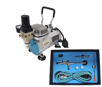 Kompresor do aerografu oryginał TC-20C + Aerograf AB136K AB 136K AB-136K bez logo super jakość do aerografii mini Airbrush compressor zdjęcie nr 1