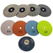 Zestaw 4 Tarcz diamentowa rzepik na sucho 100 mm TPP400 czterostopniowy Q1 Q2 F3 F4 szlifowania gres gresu kamień granit marmur poler polerowania polerska fazowania + dysk 100 wzmocniony rzep  zdjęcie w nawigacji nr 1
