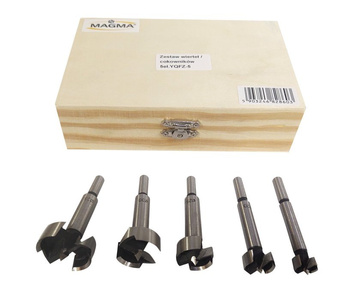 Zestaw wierteł cokowników do drewna 5el frez Magma wiertło cokowniki cokownik wycinaków otwornice otwornica frezów sękowników sękowniki flekowniki frezy wiertła drewna wiertło do drewna stolarskie pod zawiasy zdjęcie nr 6