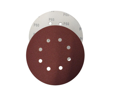 Krążki ścierne 180 mm papier na rzep gr. 60 z otworami 100 szt ścierny krążek samoprzylepne  zdjęcie nr 1