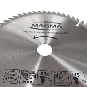 Piła tarcza tarcze do cięcia drewna 185 mm 60t z widią 185x20 mm x 60 zębów widiowa Magma 185x20x60t red 16 mm 185x20 185x16 zdjęcie nr 3