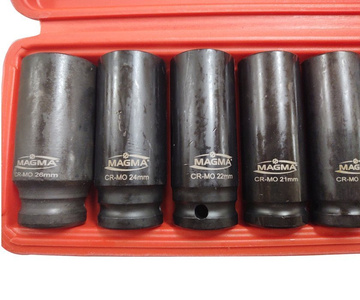 Nasadki udarowe 1/2 13 - 26mm zestaw 10el 6 kątne przedłużane zdjęcie nr 3