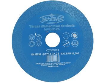 Tarcza diamentowa do cięcia szlifowania szkła 125 mm MVBC125 zdjęcie nr 1