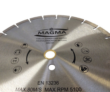 Tarcza diamentowa 300x25,4 MAGMA do cięcia betonu piaskowca MSC 301 300x25,4 MSC301 300x25,4 300 x 25,4 300x25,4mm zdjęcie nr 4