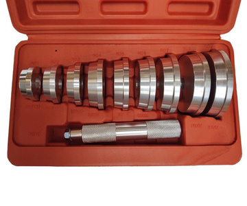 Zestaw do demontażu łożysk 10 elementów ściągacz do pras, wyciskania osiowego talerze prasy 1285 montażu uszczelniaczy 40-81mm wciskania 1014D tule zdjęcie nr 23