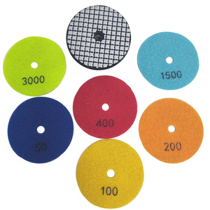 Zestaw 7 sztuk tarcza diamentowa rzepik na sucho 100mm gr 50/100/200/400/800/1500/3000 szare 3szt zestaw + dysk twardy 100mm M14 + trzpień M14 zdjęcie nr 4