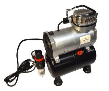 Kompresor z butlą + aerograf AB180 zestaw malarski 2 dysze aerograf cukierniczy aerografy cukiernicze AB-180 zdjęcie nr 5