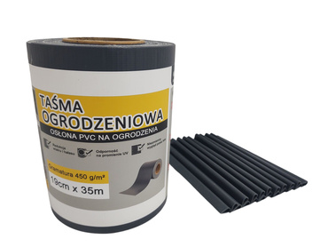 Taśma ogrodzeniowa antracyt 19x35 osłona na plot ogrodzenie panelowe grafit zdjęcie nr 1