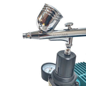 Aerograf AB-130 0,8 + mini kompresor z wentylatorem niebieski TC-20CF areograf malarski do malowania AB130 AB 130 zdjęcie nr 6