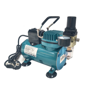 Aerograf AB130 3 dysze 0,2; 0,3; 0,5 + mini kompresor z wentylatorem niebieski TC-20CF AB-130 AB 130 wysoka jakość do aerografii AIRBRUSCH zdjęcie nr 7