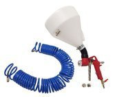 Pistolet do tynków plastik 001AD + zawór + przegub z dyszami 2.0 3.0 4.0 6.0 8.0  + przewód wąż pneumatyczny 15mb PE 8x12