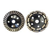 Zestaw tarcza diamentowa garnkowa MAGMA 125x22 segmentowa PREMIUM MPDR125 czarna wysokość diamentu 5mm + tarcza diamentowa garnkowa MAGMA 125x22 turbo PREMIUM MPTR125 czarna wysokość diamentu 7mm głowica do szlifowania betonu