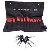 Zestaw ściągaczy do tapicerki 11 cz. spinek kołków  łomy dźwignie 11el otwieraki otwieracze klucze trim removal set nylon 11pcs + zestaw kluczy do demontażu pinów wyjmaki i złączy instalacji elektrycznych