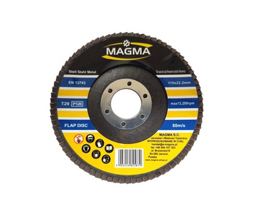 Tarcza tarcze lamelka listkowa 115mm gr 120 do metalu Magma płytkowa płytkowe zdjęcie nr 1