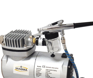 Aerograf 134S kompresor z butlą mini zestaw malarski TG134S TG-134S zdjęcie nr 10