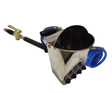 Tynkownica pneumatyczna do ścian i sufitów z metalowymi dyszami model 011DE agregat + Wąż do kompresora 15mb PE 8x12 węże pneumatyczne przewód spiralny 15mb + Króciec szybkozłączka z gwintem wewnętrznym GW 1/2" zdjęcie nr 9