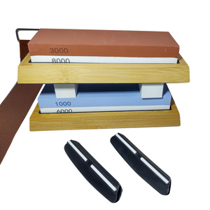 Osełka dwustronna do noży kamień szlifierski ostrzenia ostrzałka 3000/8000 + osełka dwustronna do noży kamień szlifierski ostrzenia ostrzałka 6000/1000 + pasek skórzany skóra ekologiczna ostrzenia wygładzania zdjęcie nr 3