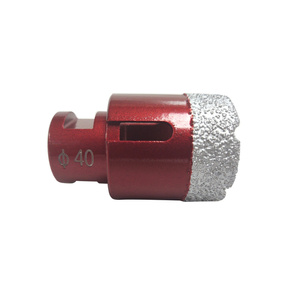 Wiertło nasypowe 40 mm z gwintem M14 czerwone gresu gres otwornica koronka glazura zdjęcie nr 5