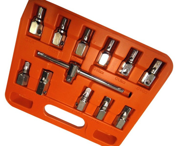 Klucze do korków do oleju 12 cz. zestaw kluczy samochodowe Set Combination Socket Wrench Tools Set 1/2"&1/4" 12 elementów C1006 LT-A1151 1001C YC-02037 zdjęcie nr 10