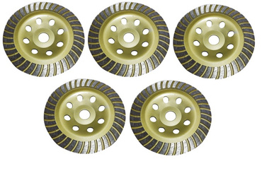 Zestaw 5 sztuk tarcz tarcza diamentowa garnkowa 125x22,2 turbo Tz-3 diament 3mm AJM Tools głowica do szlifowania betonu zdjęcie nr 1