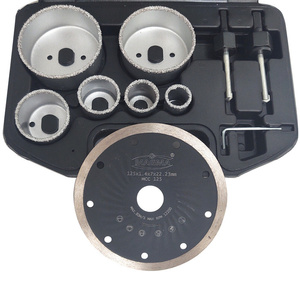 Otwornica płytek zestaw otwornic 8 wolframowych do glazury wolframowe otwornica płytek wolframowa 8 + Tarcza diamentowa tarcze do ceramiki 125x22,2 ciągła MCC125 CERAMIC CONTINUS 125x22,2 125 x 22,2 zdjęcie nr 2