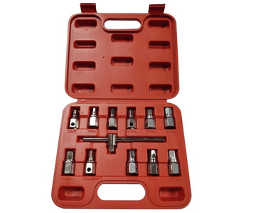 Klucze do korków do oleju 12 cz. zestaw kluczy samochodowe Set Combination Socket Wrench Tools Set 1/2"&1/4" 12 elementów C1006 LT-A1151 1001C YC-02037 zdjęcie nr 5